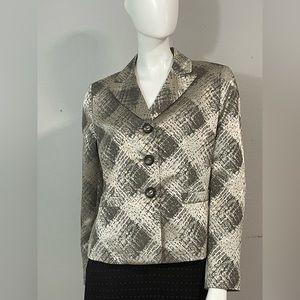LE SUIT Petite Silver metallic Blazer size 10P
